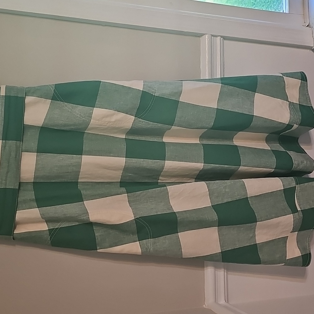 Maeve by Anthropologie Sun Dress Green & White Gingham Checks, Size 14, NWT! - Picture 4 of 17